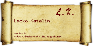 Lacko Katalin névjegykártya